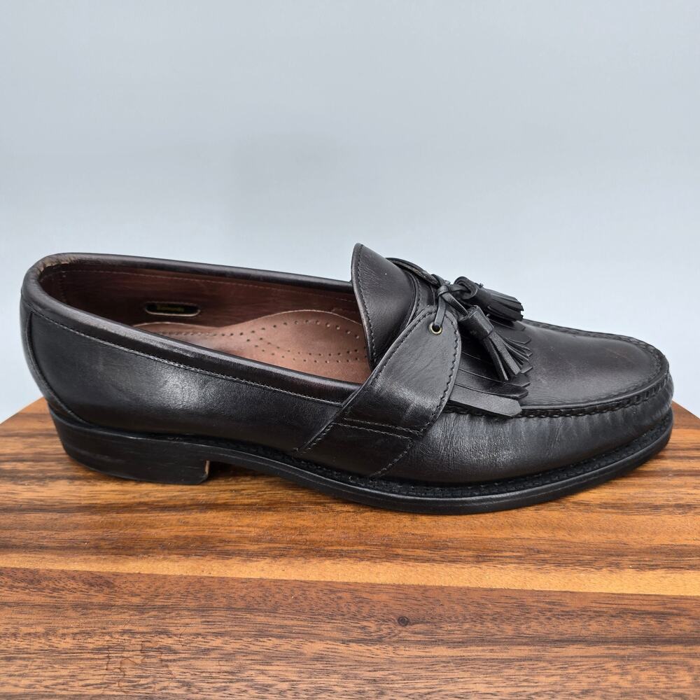Allen Edmonds Enfield Loafers Men's 10.5 C Black Leather Kiltie Tassel Shoes